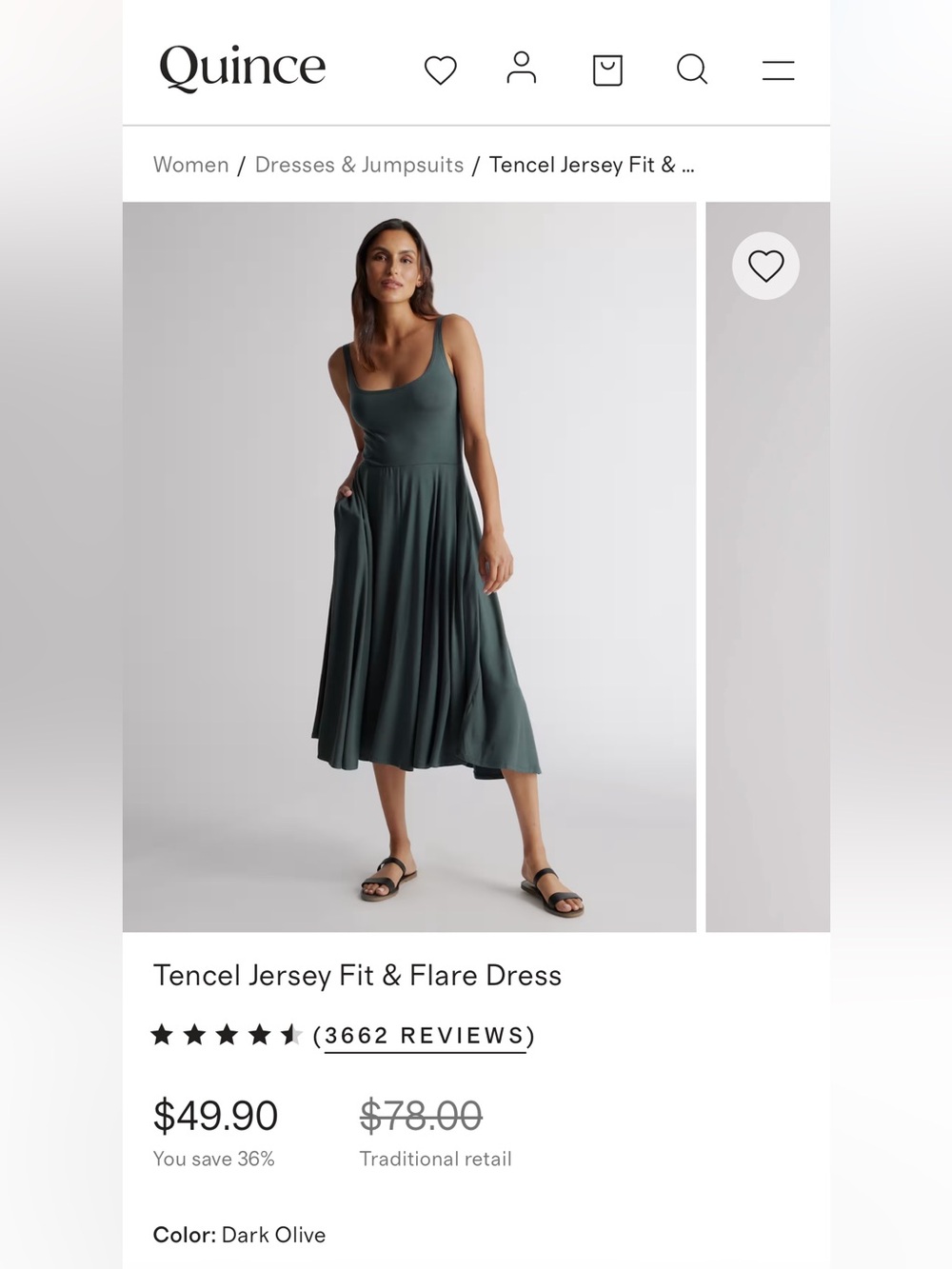 Quince Sleeveless Midi A-Line Dress - Picture 4 of 4